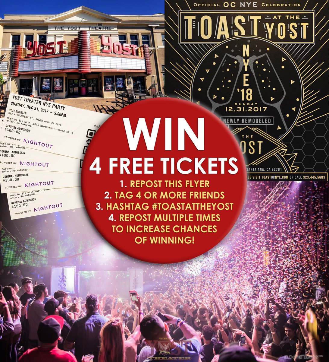 #ToastAtTheYost for #NewYearseve please Repost, tag your friends, and use the hashtag listed on the flyer. <a href="/YostTheater/">Yost Theater</a>