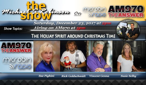 MicrobinRadio's tweet photo. Catch the Holiday Spirit at 2pm @MicrobinRadio and at 5pm on @AM970TheAnswer for the #MSRShow. Featuring @LivinSue, @Rickgoldschmidt, @vgbelieve, and @SelbyWinery on topics about the #holidayspirit, #winepairings, and more! #MicrobinRadio #happyholidays #xmas #rightnow #AM970 https://t.co/E2AwfWMn7U