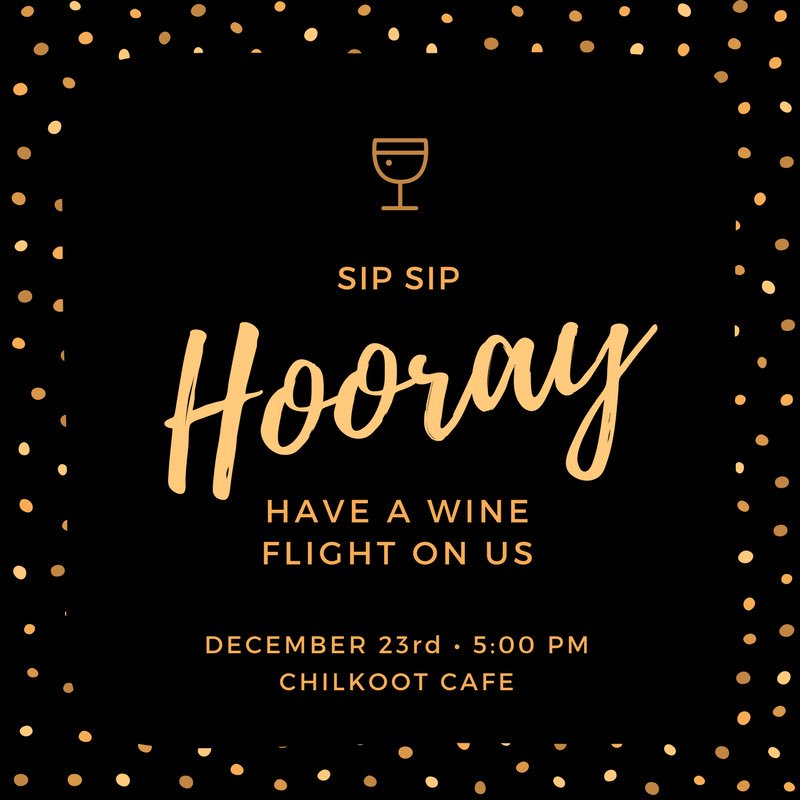 ChilkootCC's tweet photo. See you tonight for some delicious wines from Chile. ❤️ this post for a free flight and bring it with you to Wine &amp; Dine tonight. Cornbread Harris is bringing the entertainment so bring your friends and family for a pre Christmas treat! https://t.co/2in8Moygwg