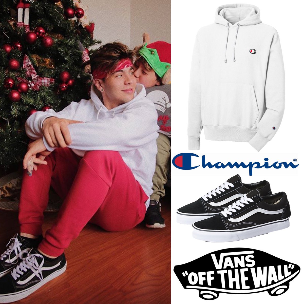 champion outfit with vans