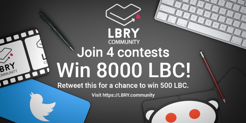 LBRYCommunity's tweet image. #LBRY Retweet this tweet and follow @LBRYCommunity for a chance to win 500 LBC. Visit LBRY.Community and join 4 different contests! - ❤️Win 8000 LBC if you manage to win everything!❤️ Go to #ExplainLBRY for video-contest entries.