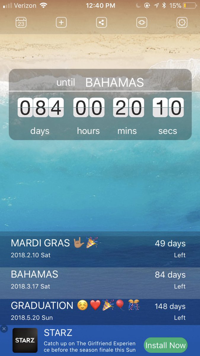 alexissxrris's tweet photo. 49 days until mardi gras, 84 days until the bahamas with my best friends, &amp; 147 days until graduation ((: soo much to look forward to in 2018!!! https://t.co/iS8BUqXneS