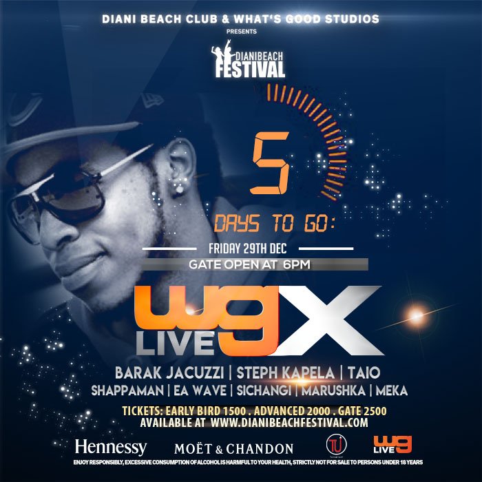 WhatsGood_LIVE's tweet photo. Catch the man wearing many hats #CosmicHommies very own @taiotriiipper on the decks dropping🔥 at #WGLX this 29th @DianiBeachFest!!!!! Get your tickets just 5 more days to go!
#Poweredbywgl #magicalkenya #WGLX https://t.co/ZEIE79CMUl
