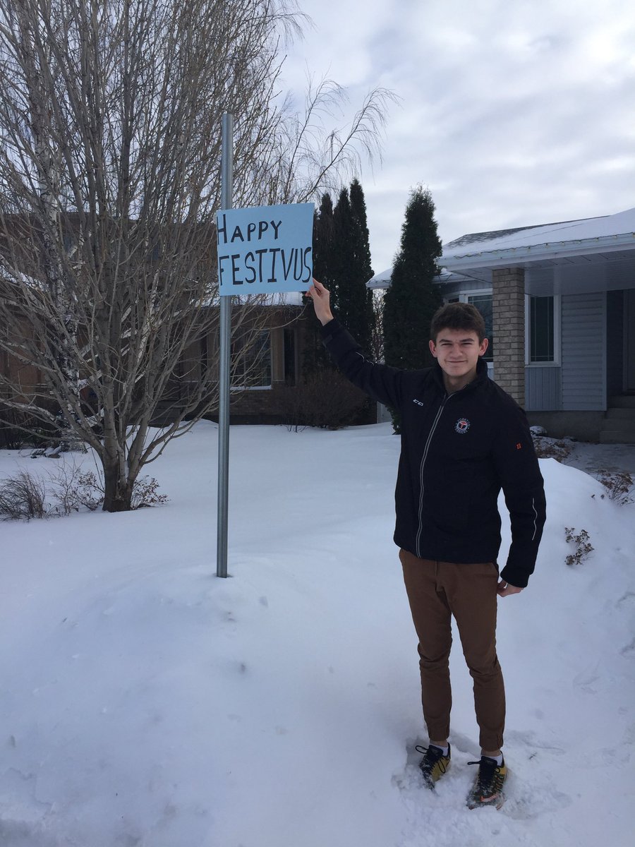 mhaczkewicz's tweet photo. Happy Festivus!  Airing of the grievances will be done at 6pm followed by this young man attempting to pin me to once again end Festivus. #yrhs https://t.co/msU8vJIP1J