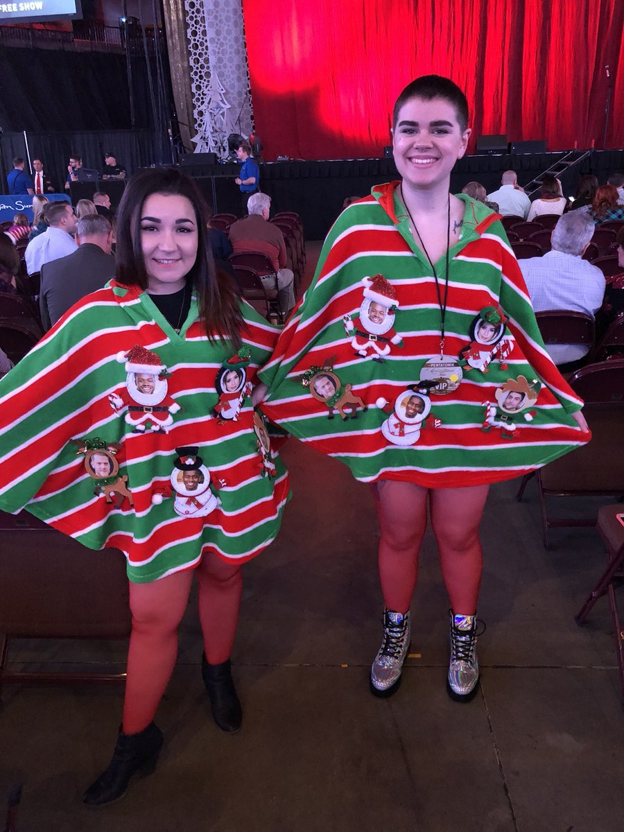 PTXofficial's tweet photo. For Day 11 of #12DaysOfAPentatonixChristmas, we're announcing the winners for our #PTXFestiveFashionsContest! And they are.... @scoothooying, @scodiemiche, and @officialsamlord! CONGRATS!! You'll all be receiving a PTX holiday prize package!! https://t.co/UeojC8ZL0a