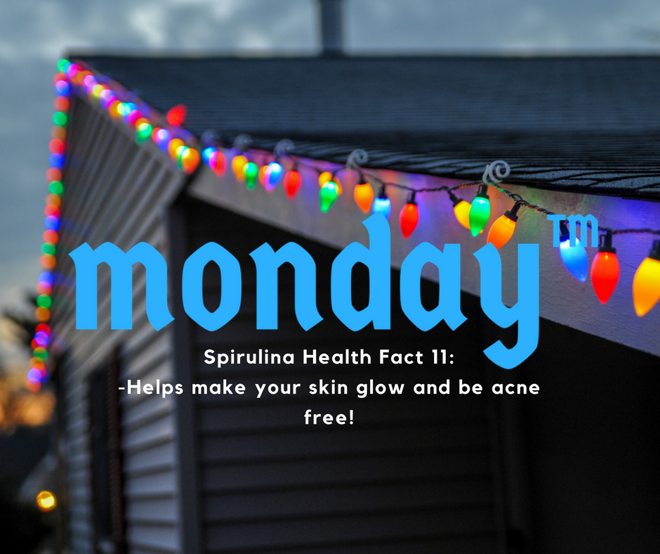 Mondaywellness's tweet photo. 2 Days till #Christmas!! Health Fact #9: #Spirulina will help you have clear glowing skin!! https://t.co/9GFLeuM2MD