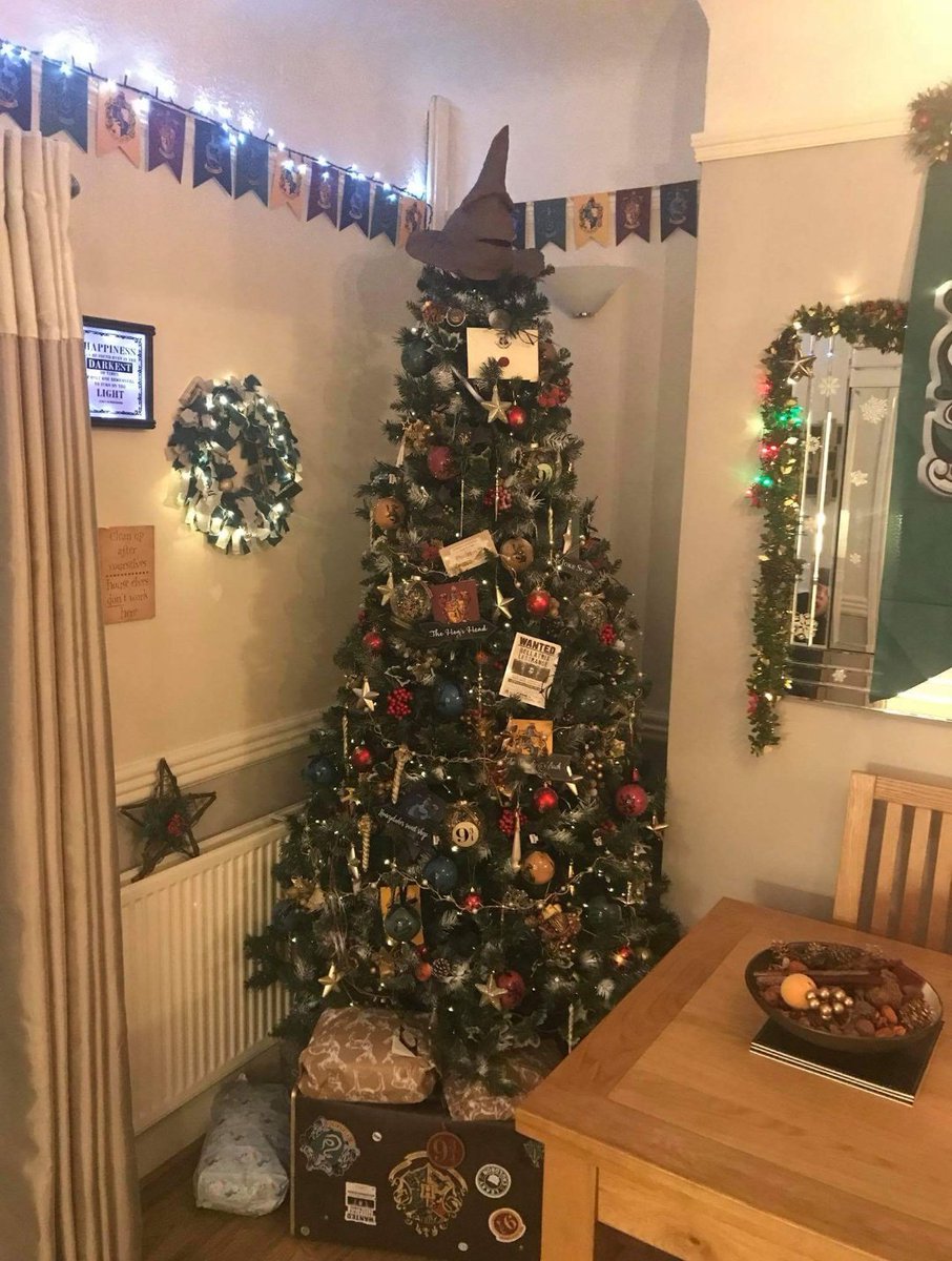 jadoplaydo's tweet photo. Couldn't ask for a more magical Christmas with these decs my mum is a superstar doing this 🐍⚡ @jk_rowling #hogwartsinthesnow #harrypotter #harrypotterchristmas #slytherin https://t.co/rzN3d6O27r