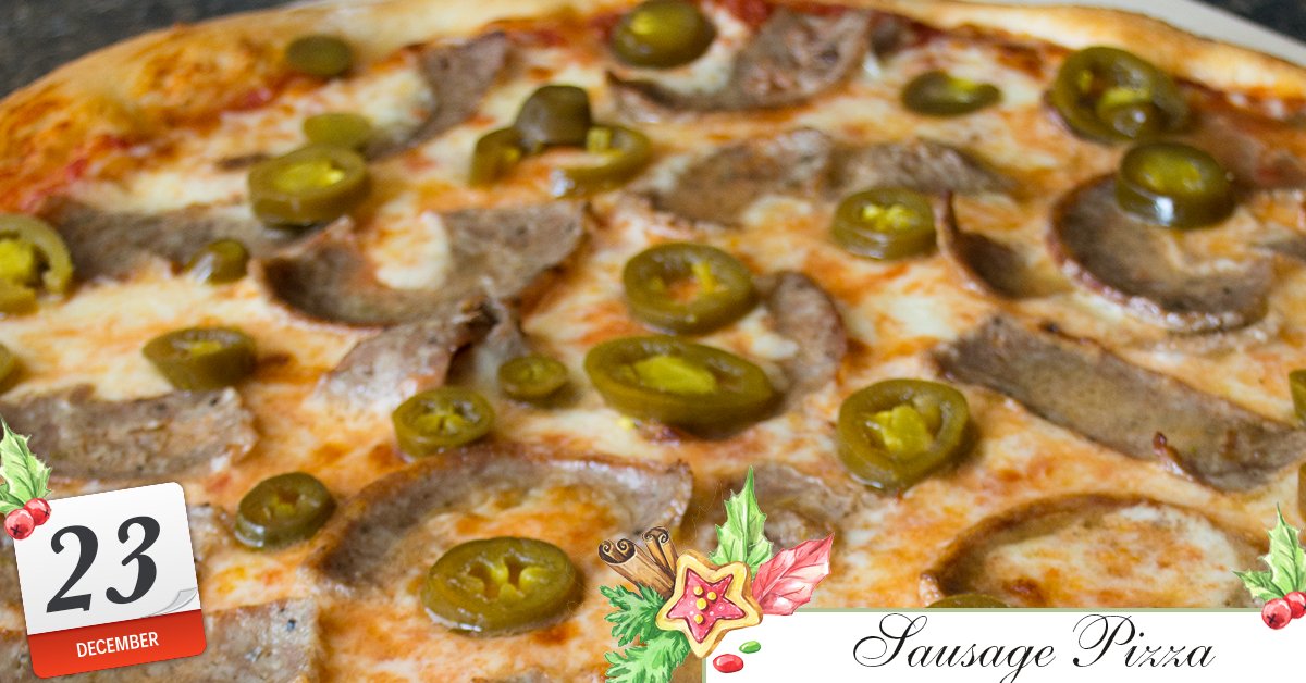 CentoFineFoods's tweet photo. #25DaysofRecipes Turn up the heat on our Sausage Pizza by adding sliced jalapeños for texture and flavor. https://t.co/oTlE124iBI https://t.co/nzLffUbI7U