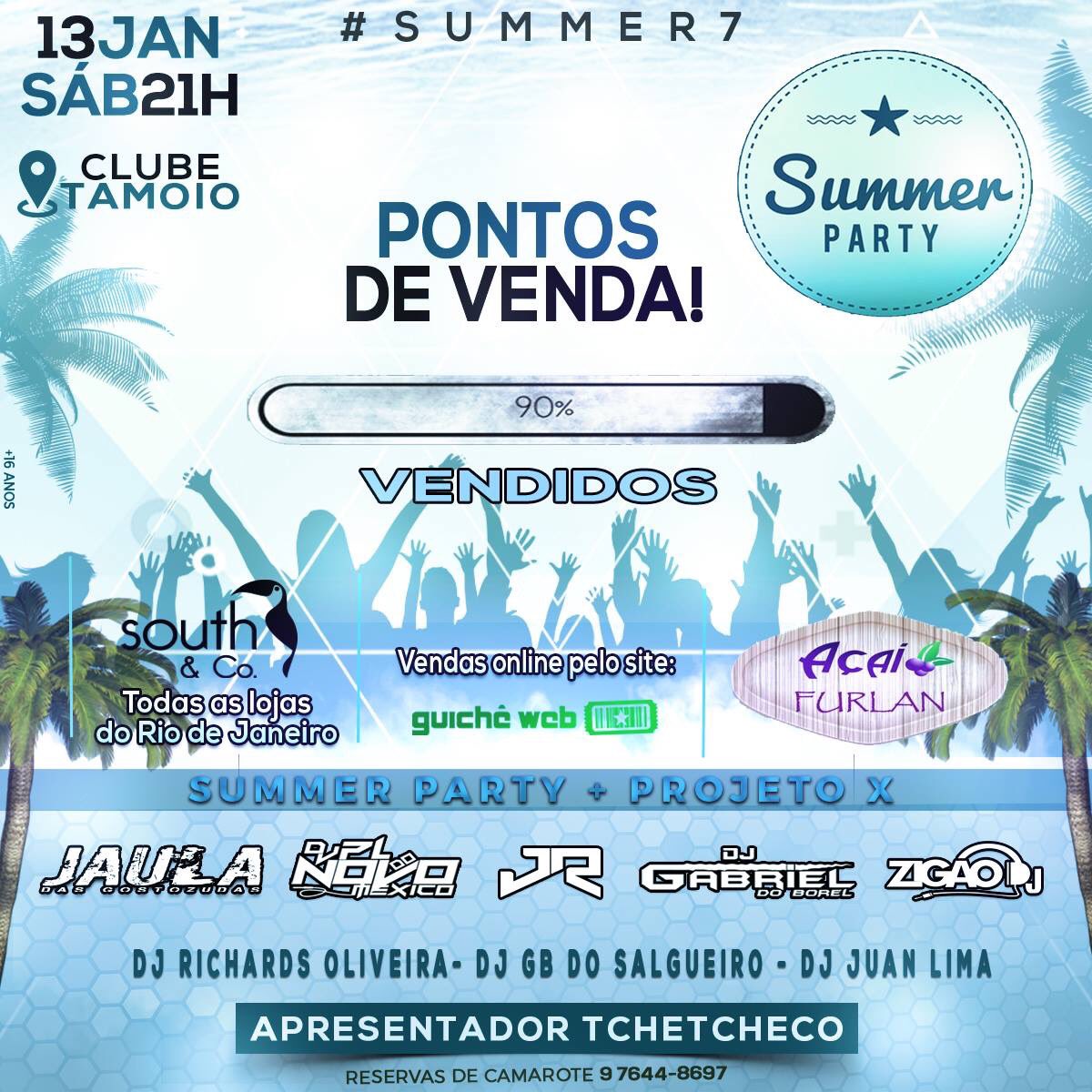 SummerPartyBr's tweet photo. 90% do nosso lote promocional está vendido, assim que esgotar trocaremos o lote! você que ainda não ta com ingresso, corre lá em um de nossos pontos de venda, ou chama no wpp 9-7644-8697! #VemPraSummer #Summer7 #Explodiuuu 👏👏💣💥👌😏 https://t.co/mCvKAXQvmx
