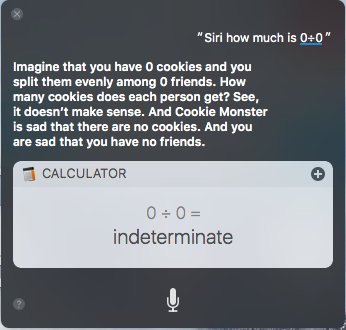 #siri's funny explanation why 0/0 is indeterminate
