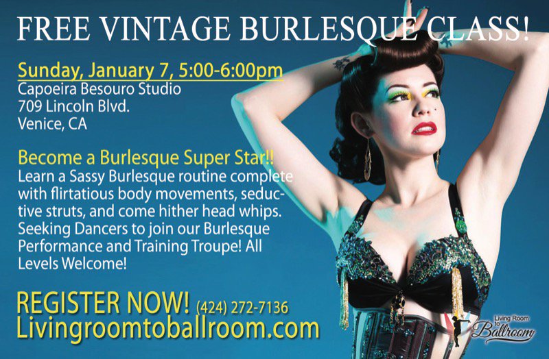 Mark your calendars for our next round of FREE classes on January 7th! Register NOW to reserve your spot! #burlesque #vintageburlesque #freeclass #danceclass
livingroomtoballroom.com