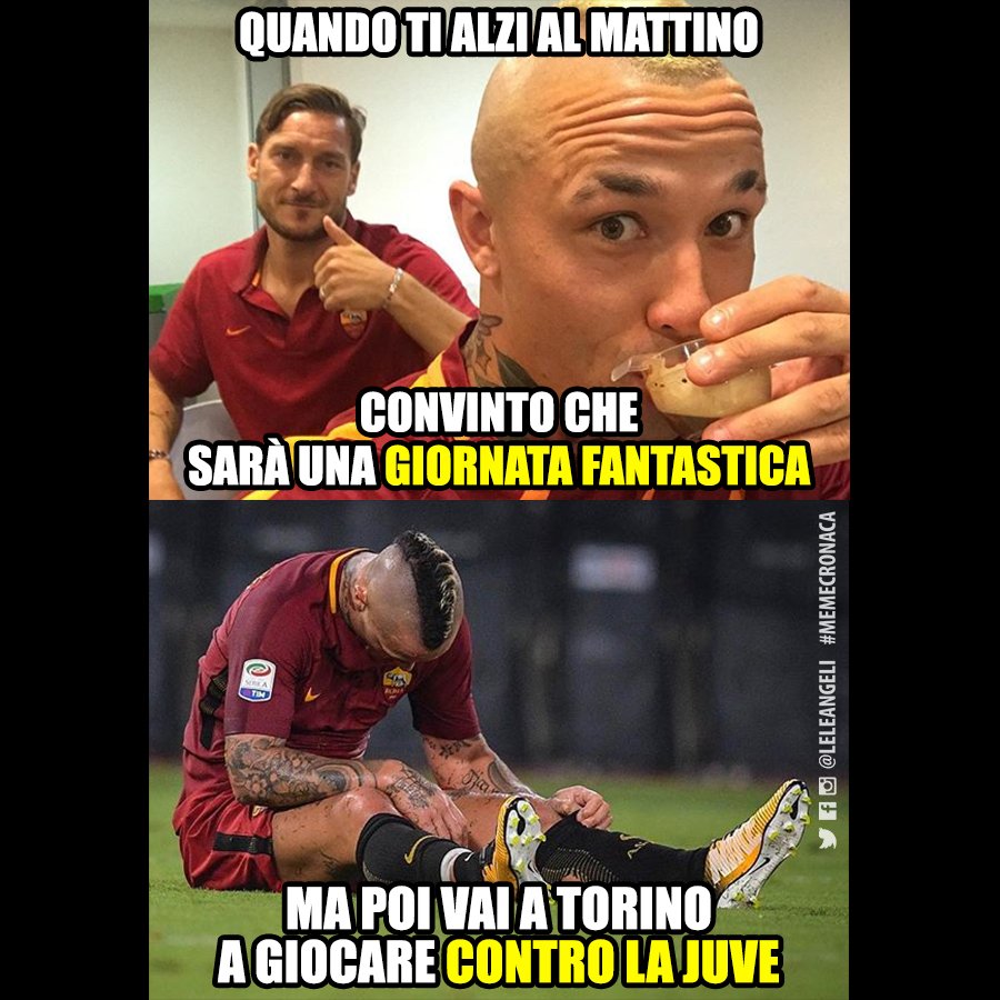 LeleAngeli's tweet photo. Non sempre il buongiorno si vede dal mattino... 🌞🍩😊⚽️😭😂 #memecronaca #JuveRoma #JuventusRoma #JUVROM #SerieA #SkySerieA #FinoAllaFine #jvtblive #Benatia #Totti #Nainggolan #ASRoma #Juventus #buongiorno https://t.co/Gjz1kiUu6v