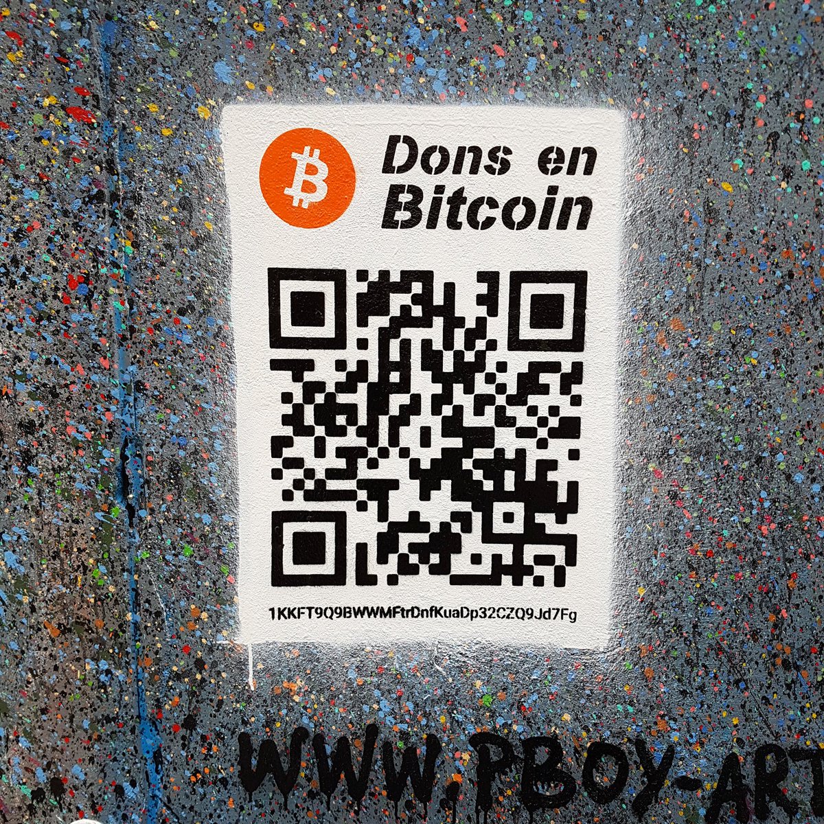 pascalboyart's tweet image. 1st donate btc for a street artist. 
 &quot;Daddy, what is money ?&quot;, détail. Acrylic on wall. Paris 2017.
#pboy #pascalboyart #dripping #pointillism #streetart #parisstreetart #streetartparis #bitcoin #btc #cryptoart #cryptocurrency #paris #75019