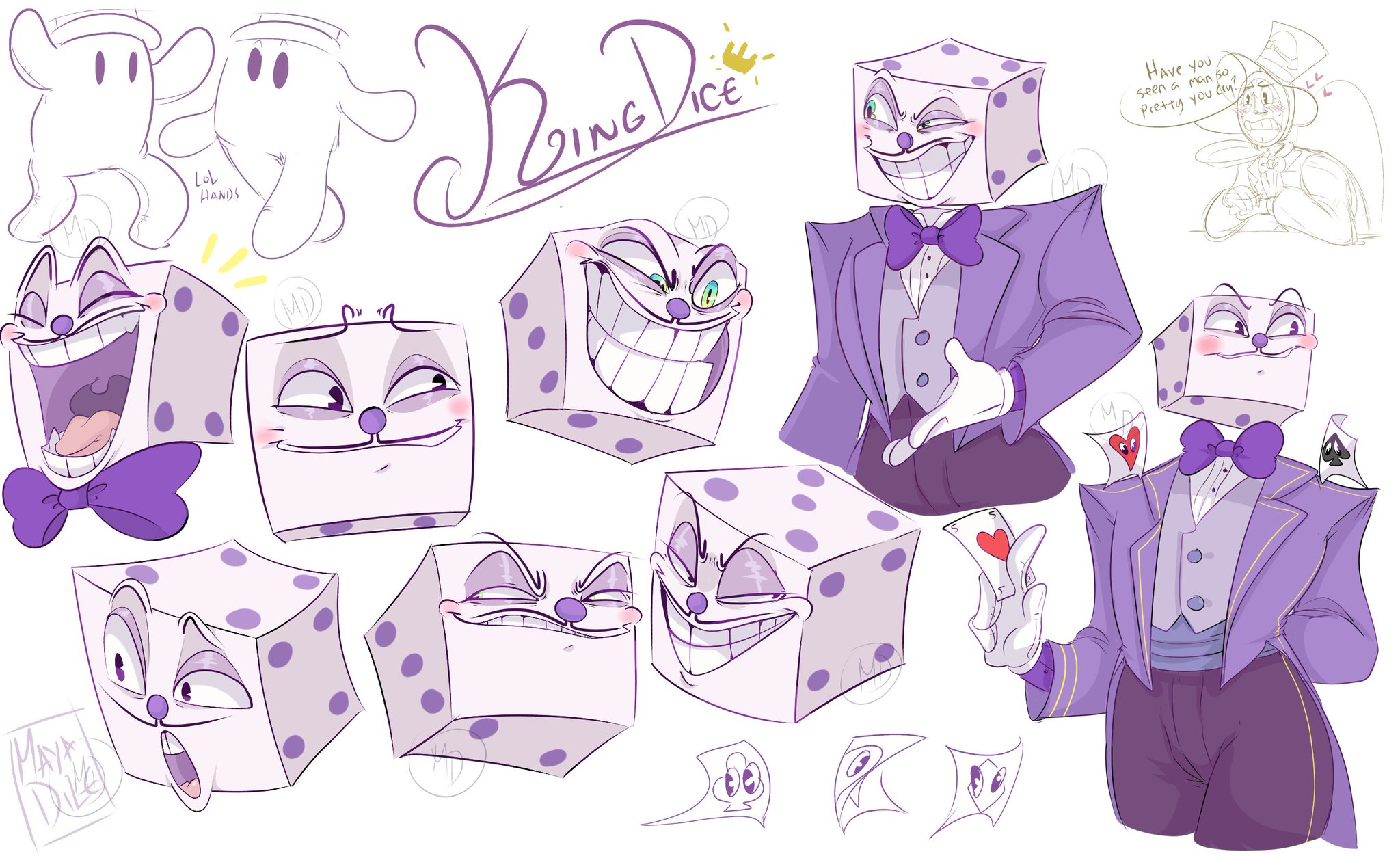 “Oh hey I finished those King Dice pictures 💜💜💜💜🎲💜💜💜💜” .