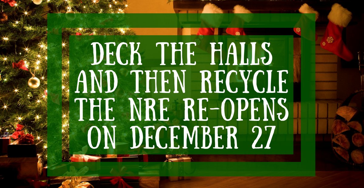 Happy Holidays! We are closed Dec 24, 25, 26. Open on Dec 27, 28, 29, 30 for you post-Christmas recycling needs #Nanaimo