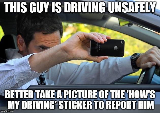 ratethisdriver's tweet photo. If you have to take a picture of the #HowsMyDriving sticker to remember the details, are they really promoting safety? Companies that feature a #RateThisDriver sticker on their vehicles get more feedback and promote safe driving! #KeepItSimple #DriveSafely https://t.co/4zRIxMxs3A