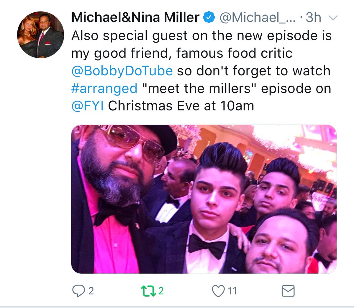 Don’t miss the world premiere Meet the Millers Xmas eve 10am FYI I make a special guest appearance  #arranged #FYI #realityshow #Realitystar #drama #TVseries #RealityTV #Worldpremier #Meethemillers #Newshow #arrangemarriages #ChristianandMaria #culture #tradition