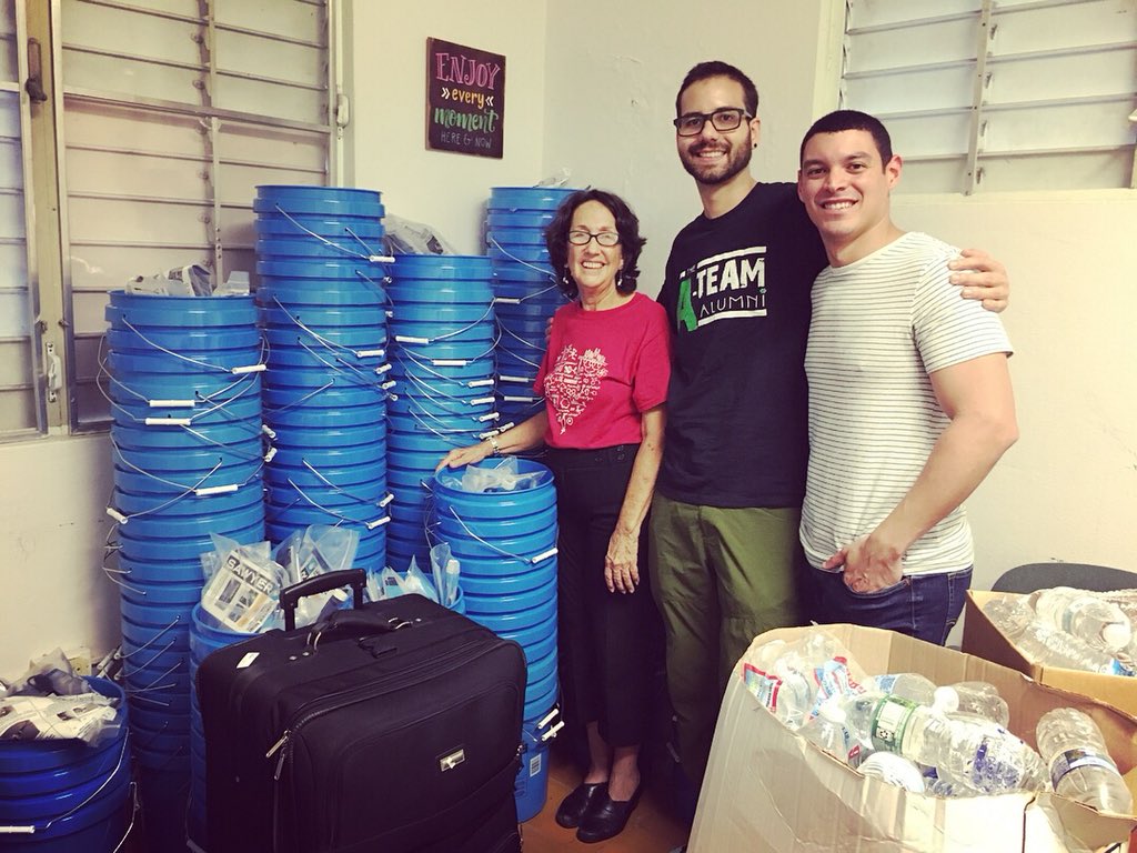 PResente787's tweet photo. 400 #Sawyer water filters and containers are now in the west of #PuertoRico. These will be distributed to #families in Maricao, PR who need #clean #water after the devastation of #HurricaneMaria! Stay tuned for more about this soon! https://t.co/h9a4kvZRDc