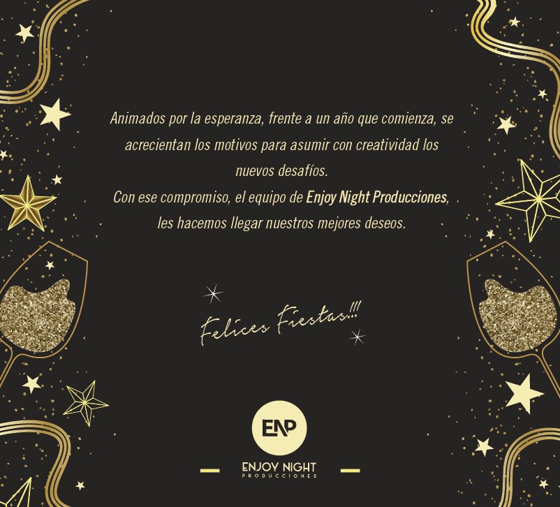 EnjoyNightProd's tweet photo. De parte de TODO el equipo de Enjoy Night Producciones, les deseamos unas Felices Fiestas!!!💫💫
A recibir el 2018 que se viene MUY FUERTE!!!💪🤙😉💥💣
#enjoynightproducciones #enp2018 #dontworryenjoyit #vivienjoy https://t.co/QZdUlsShow