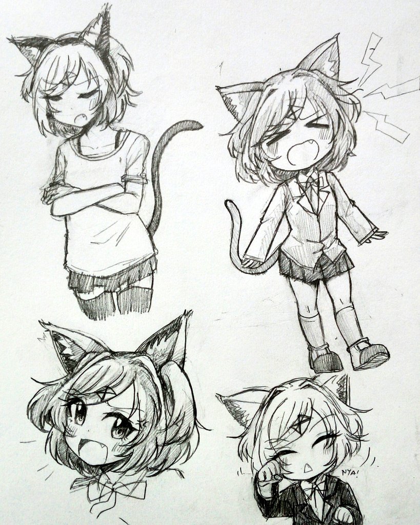 Nyatsuki sketches I did yesterday.
Hungry lil kitty "FEED MEH! or I'll scratch you!"
@DokiNatsuki 