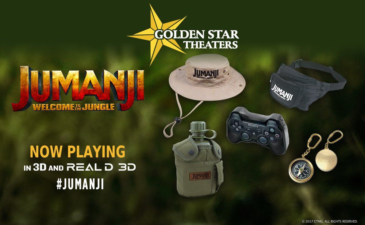 gstheaters's tweet photo. #Contest @jumanjimovie was released this past week! Want to win this prize pack below? #RT this for your chance to win! https://t.co/APW8h1Bz4B