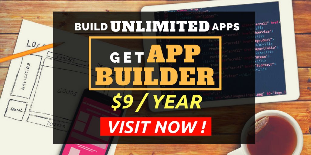 RogerTh37835514's tweet image. #FreelanceWebDevelopment Build UNLIMITED ANDROID and iOS Apps Get App Builder $9 a year bit.ly/2ygBdy0