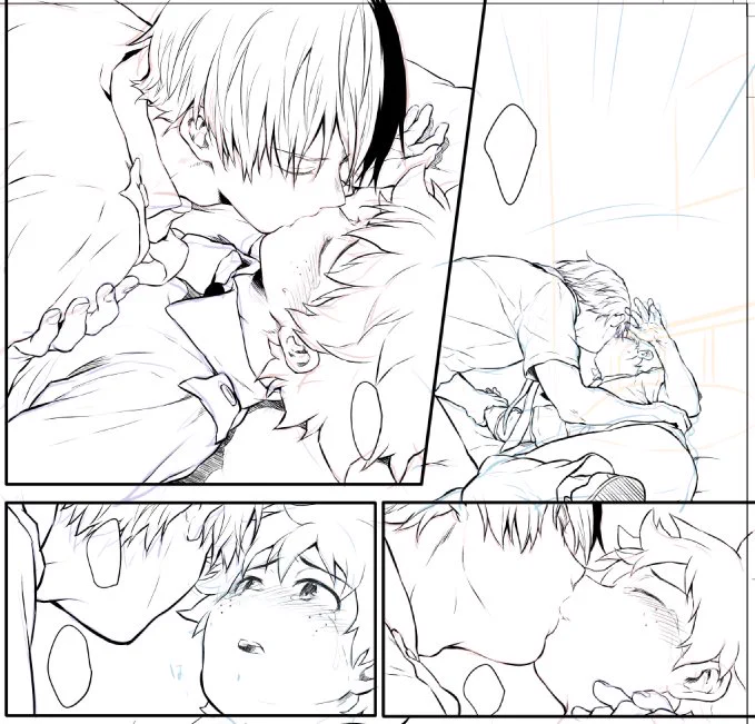MHAでの押し倒す(?)シーン初描きはにょた3予定でしたがこっちが先になりました 