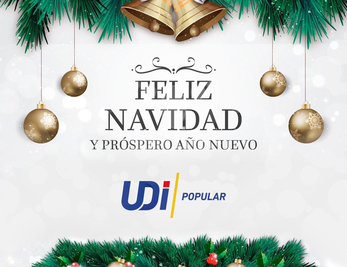 udipopular's tweet photo. Les deseamos a todos que en estas fiestas reine la unidad, reflexión, paz y tranquilidad 🎄. Se nos vienen cuatro años difíciles, pero con el compromiso, unidad y trabajo de siempre, saldremos victoriosos. 🇨🇱 https://t.co/WcUdURf7l9