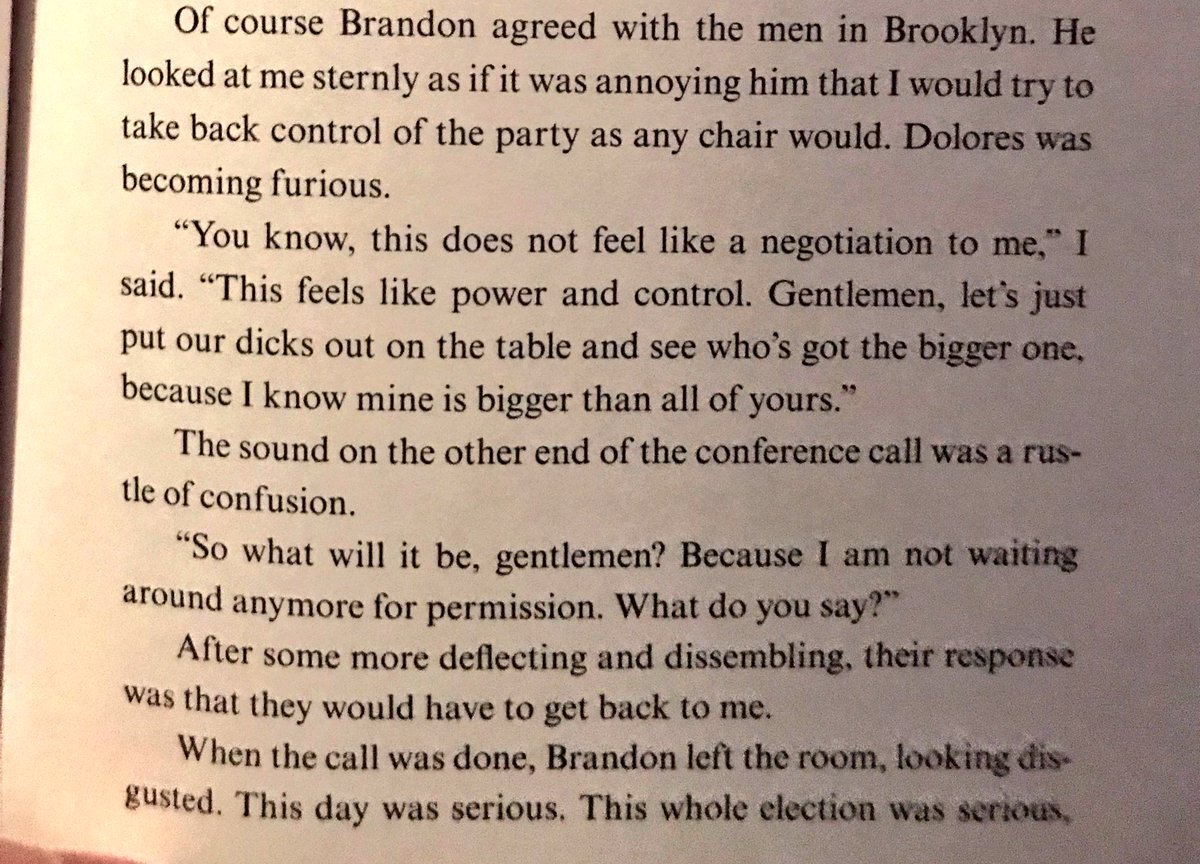 steffibadanes's tweet photo. Iโm on page 126 of @donnabrazileโs #Hacks and this is my favorite part so far. ๐ #DicksOnTheTable https://t.co/RciE6Ti8bl
