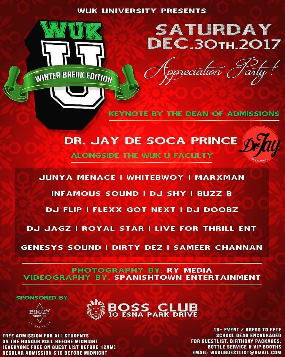 _HOMent's tweet photo. EXACTLY 1 WEEK AWAY! WukUGuestList@gmail.com
#WukU #soca #dancehall #reggae #HipHop #clublife #Party #events #Markham #BossNightclub #WUKUniversity #WinterBreak https://t.co/zHBVGTrCrK