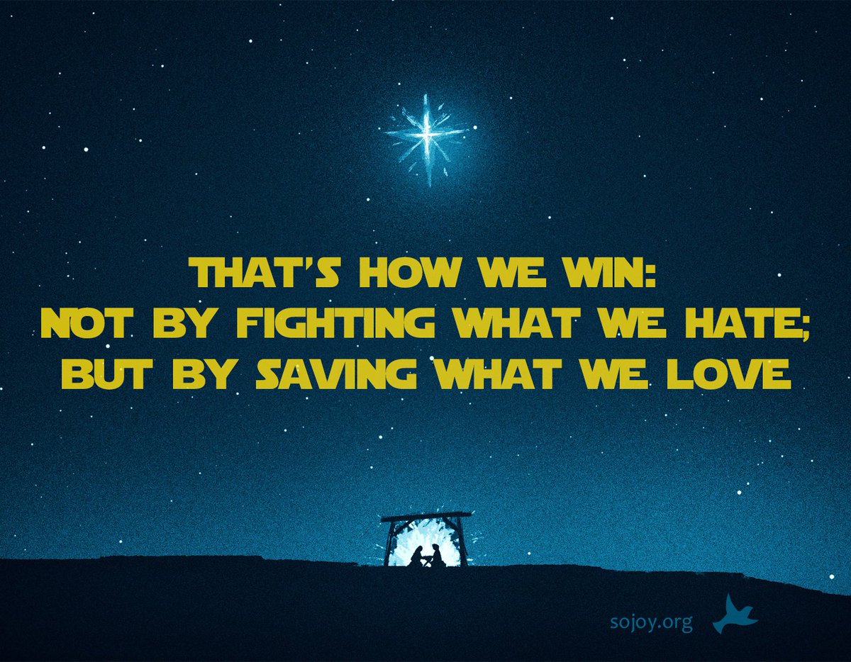 SOJoyELCA's tweet photo. "This is how we win:
Not by fighting what we hate, but by saving what we love"
#StarWarsTheLastJedi #elca #christmas #advent #sojoy https://t.co/6Ly3eBFZWu
