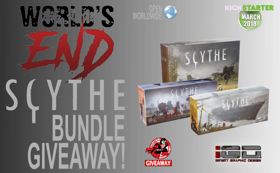 OutgaardLoke's tweet image. I just entered the World's End Scythe Bundle giveaway from Infinity Graphic Design and @etboardgames! Enter at  bit.ly/2DEDK7M