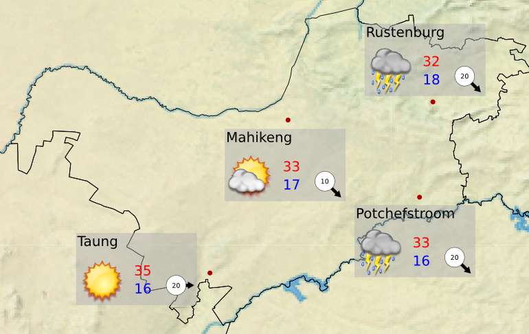 North West Today 's Weather overview: 24.12.2017