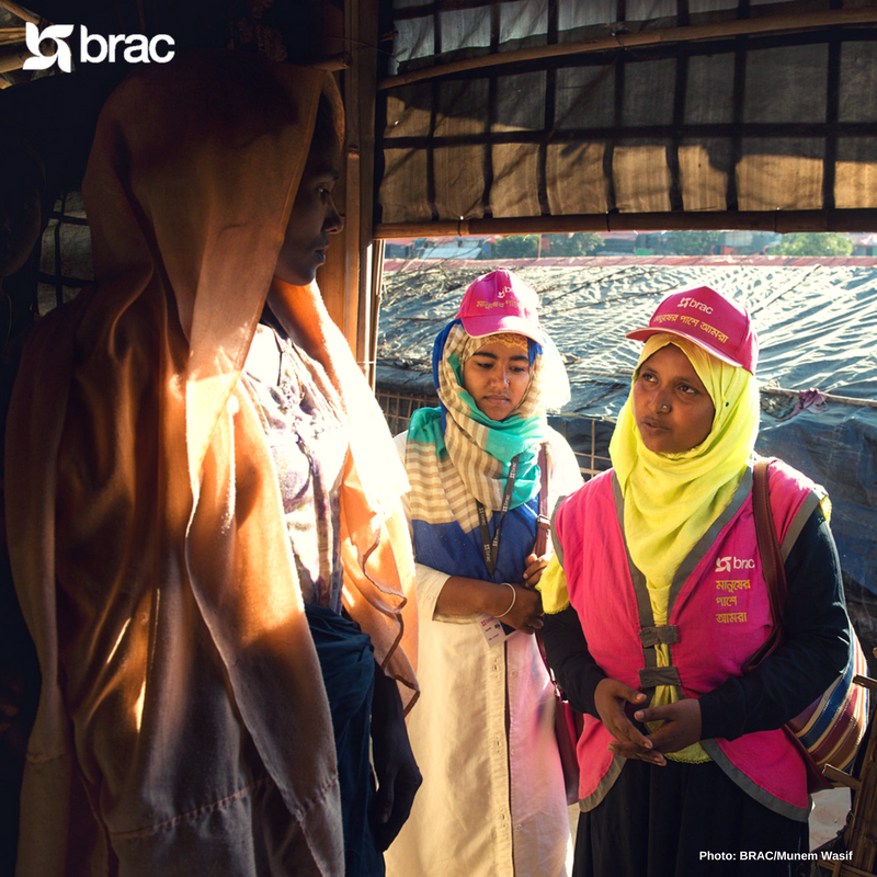 Our cadre of 1,500 community workers and volunteers go door-to-door every day, creating awareness on #health, #hygiene and #nutrition in #Rohingya communities from Ukhiya to Teknaf. Read more, or donate: response.brac.net #RohingyaCrisis