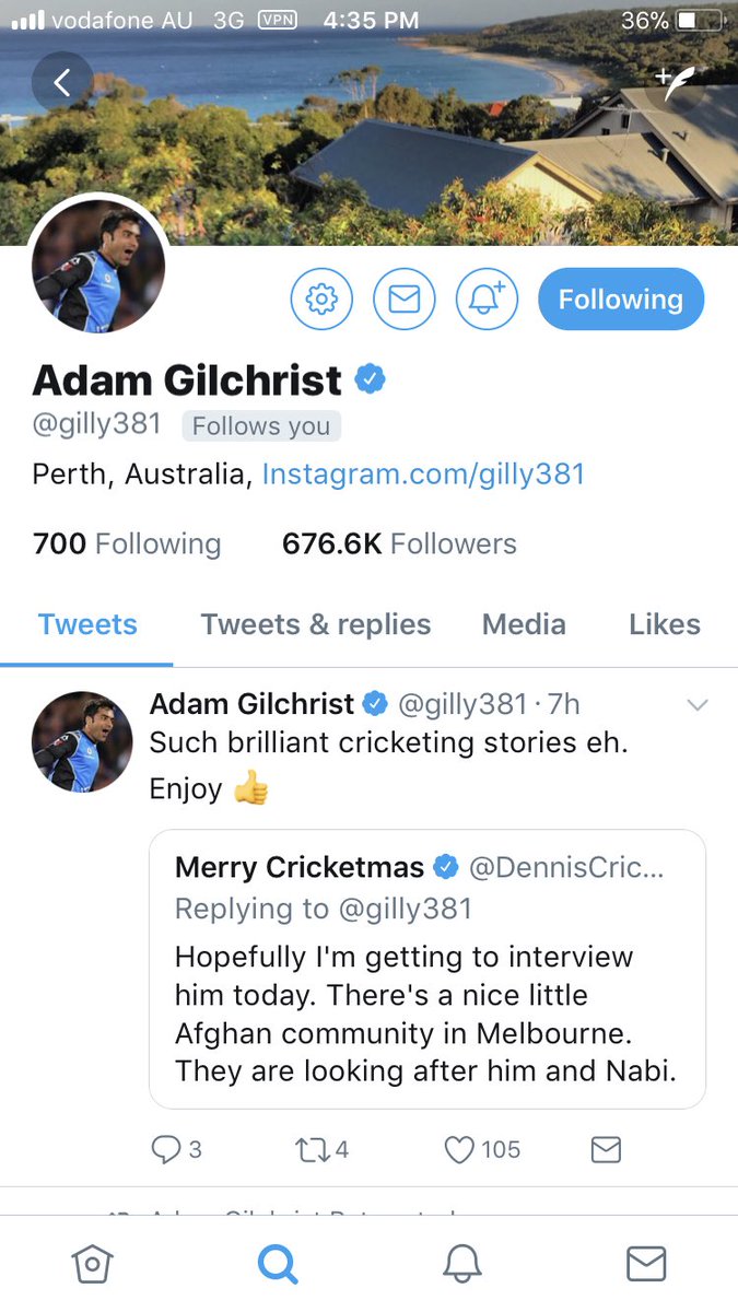 rashidkhan_19's tweet photo. Very proud moment when your favourite wkt keeper Batsman have your pic on his Profile .Its like dream can’t control myself to watch it again and again @gilly381 👍🏻👍🏻👍🏻 https://t.co/kAz9DMGxhi