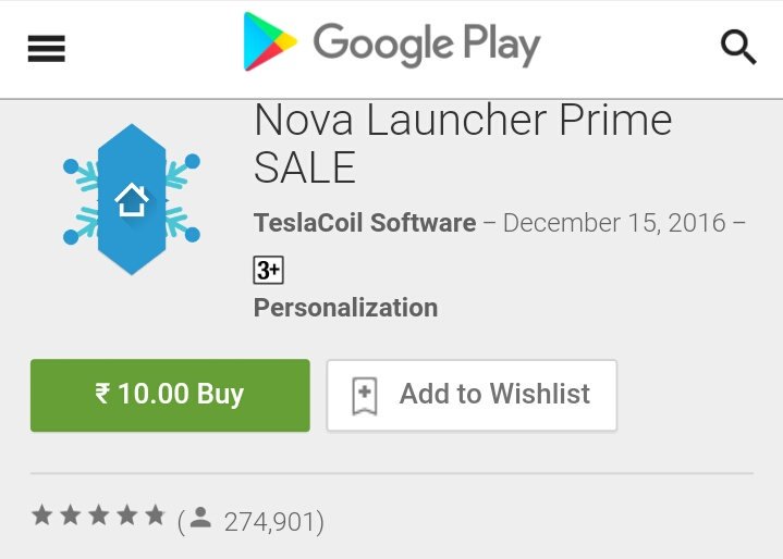 Tech2Make's tweet photo. NOVA LAUNCHER PRIME is now on SALE | now available at Rs.10 | SALE is available for limited period of time.
#tech2make #NovaLauncher #android #app #playstore #google https://t.co/93NKalUkQE