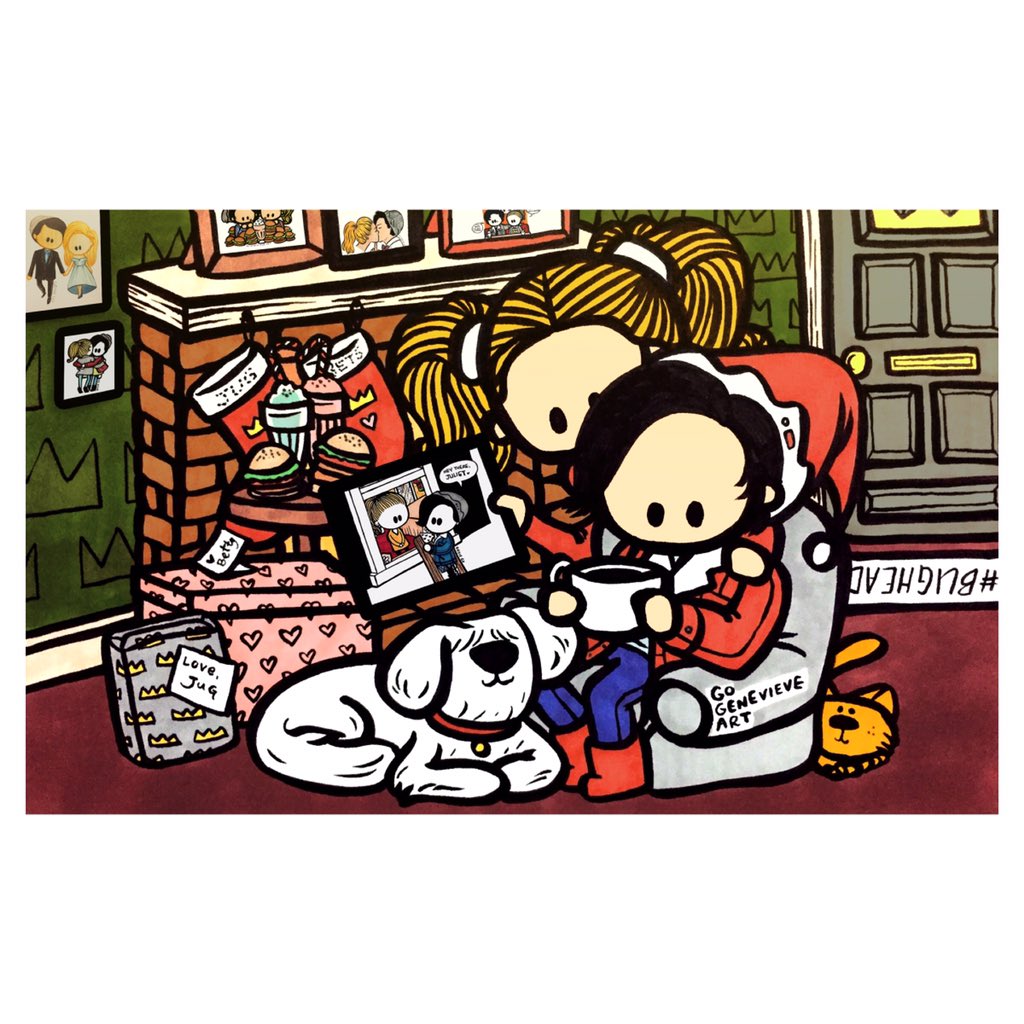 gogenevieve's tweet photo. A little bit of meta bughead. Spot the Easter eggs all around haha 💝🎄✨ #bughead #riverdale #bugheadedit #bugheadau #christmas https://t.co/6VXAfioLXd