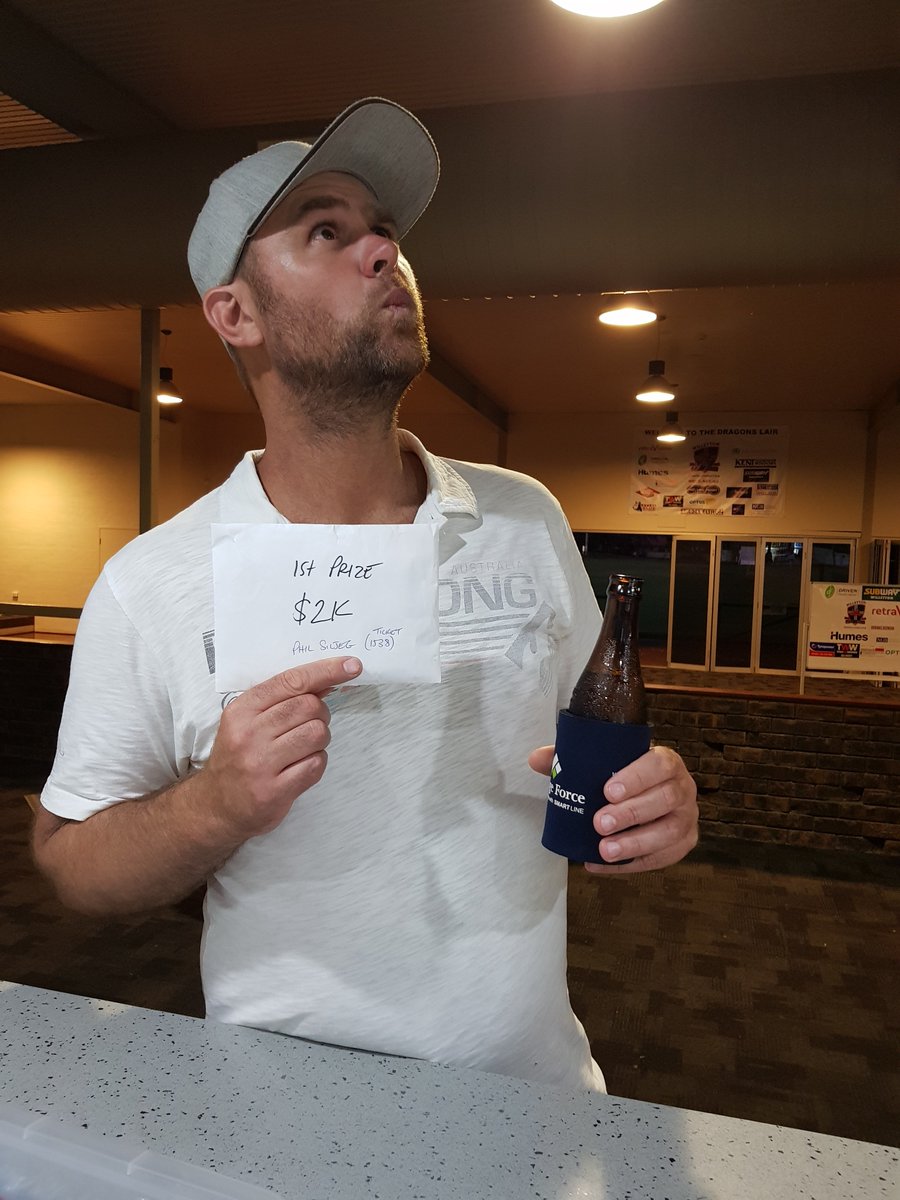 willettondrags's tweet photo. Congratulations to this big unit who won 1st prize in the club raffle last night. $2000 went to Phil Siljeg (pictured) $1000 to Katalund Family (u13's) and $500 to a Sandro Jelaska. #Clubraffle #GoDrags #MerryChristmas2017 https://t.co/2YRt63QiLU