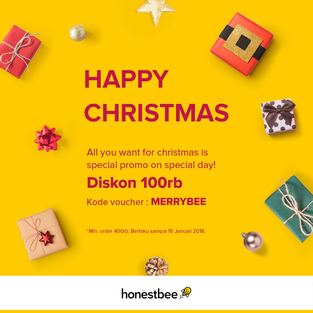 honestbee_id's tweet photo. We know you more than anyone else..hohoho 🎅

🎁 Kode voucher : MERRYBEE
🎁 Min purchase 400rb berlaku s/d 5 Januari'18

⚠ honestbee berhak membatalkan pesanan Anda serta menangguhkan atau membatalkan pesanan jika pesanan tidak memenuhi persyaratan dan ketentuan yang ditetapkan https://t.co/gDMJbokv1T