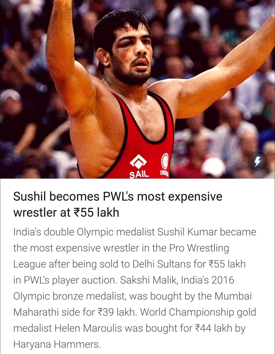 Sushil becomes PWL's most expensive wrestler at ₹55 lakhs #india #sushil  #PWL3