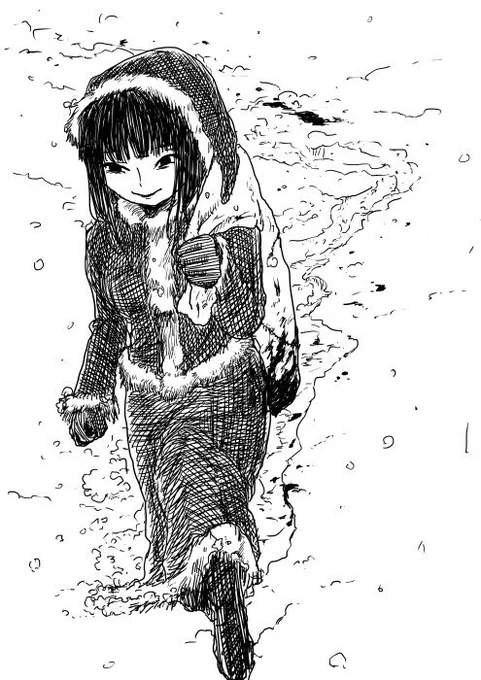 過去絵ブラックサンタガール 