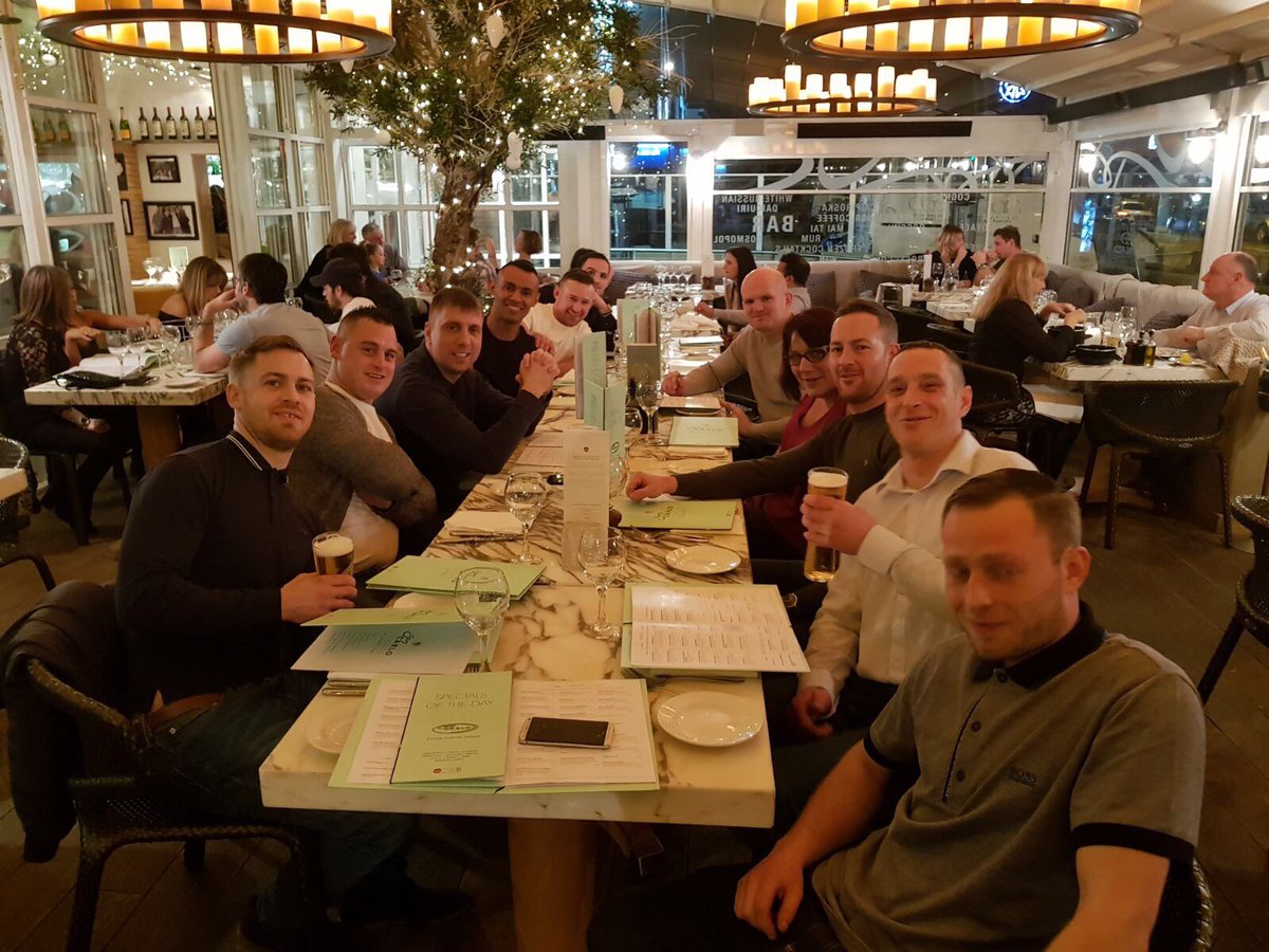 Work Xmas party at flying pizza at street lane.