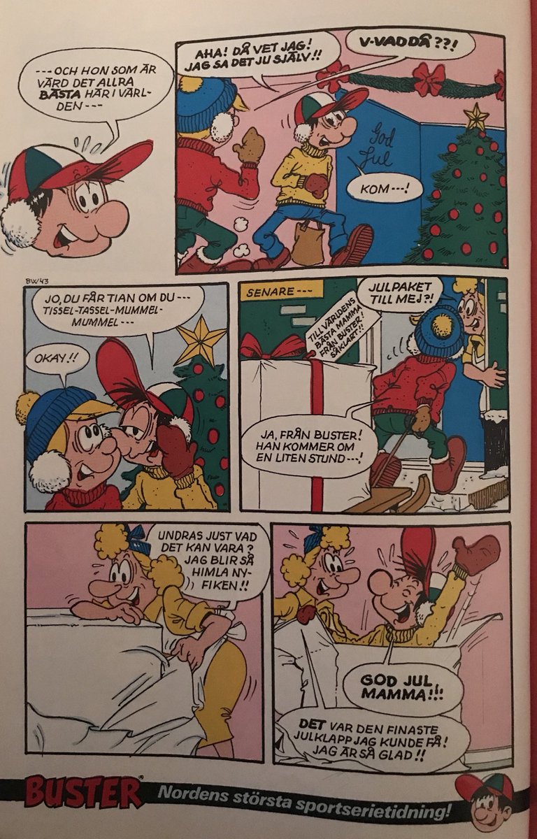 busternostalgi's tweet photo. Det var en morgon som den här som man förr om åren fick en Buster Sport Special som tidig julklapp för att hålla sig lugn medan mamma och pappa stökade klart julmaten.
I brist på det får ni den här julklappen från oss!!!
GOD JUL!!!
#Busternostalgi https://t.co/RcrbfmRzrF