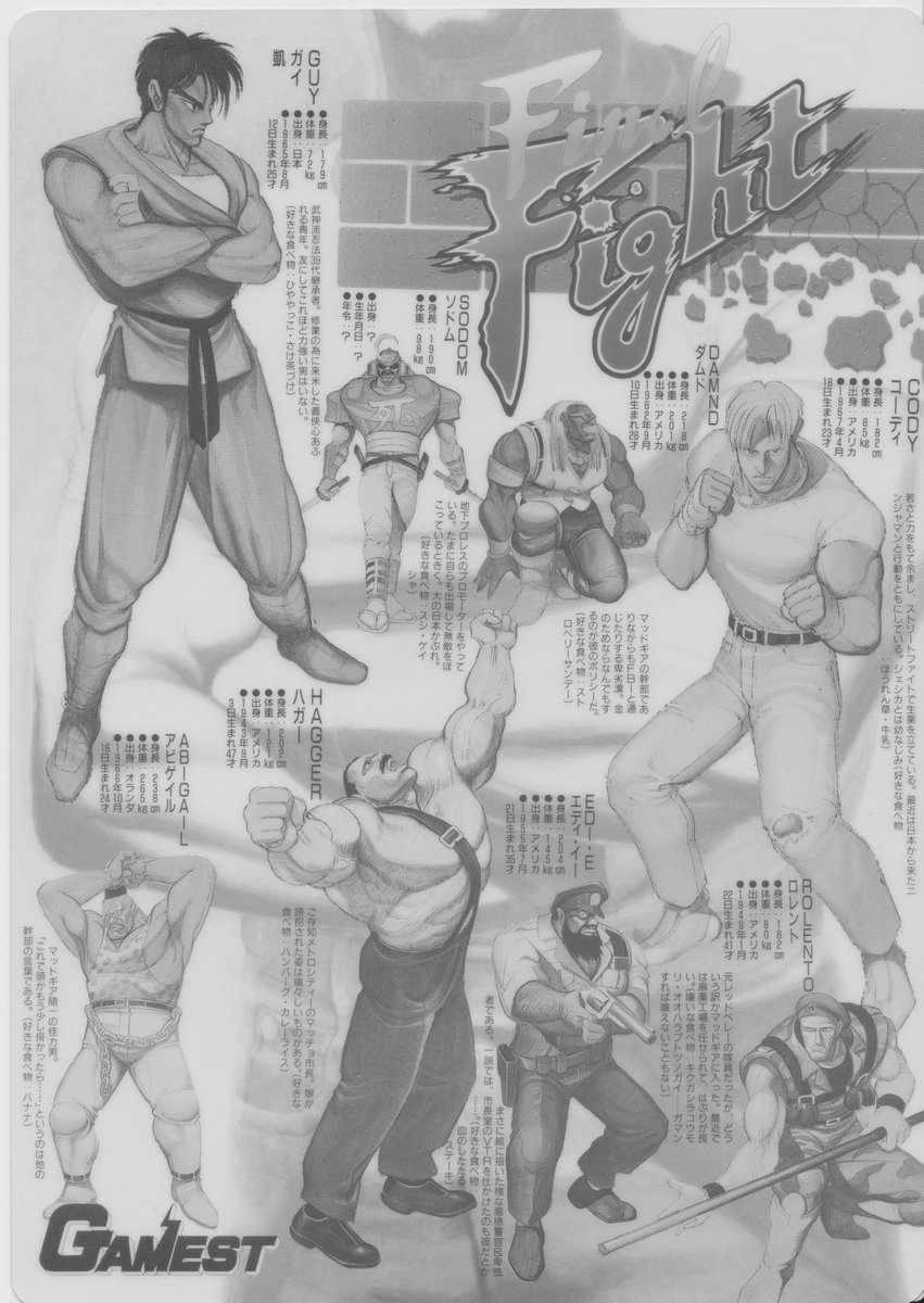 朱雀サガット ファイナルファイトの下敷き イラストがかっこいい あきまん ファイナルファイト 私物ゲームグッズ晒す