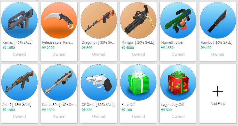 Placerebuilder On Twitter Super Sale On Gamepasses At R2da Only For 3 Days Https T Co D6todjmuas - roblox ak47 gamepass