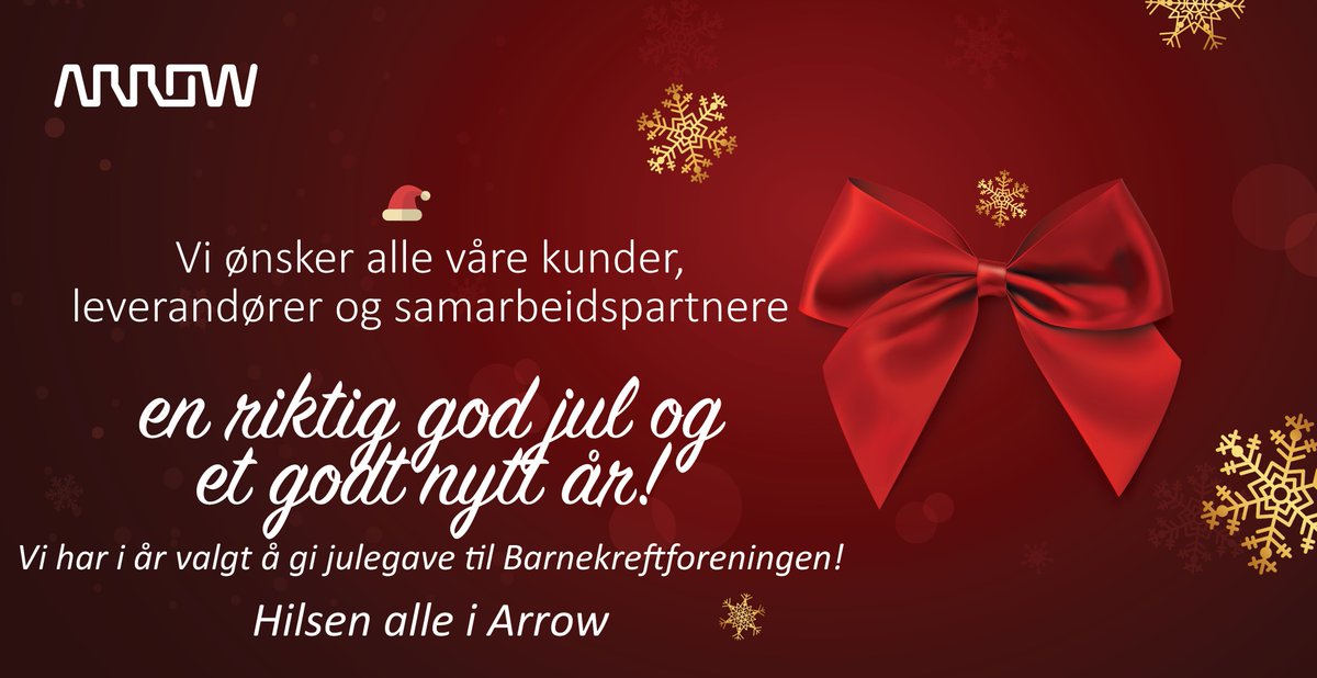 arrowecsnorway's tweet photo. Vi i Arrow ønsker alle våre følgere en riktig god jul. Nyt høytiden med de du er glad i. Vi har i år valgt og gi julegave til Barnekreftforeningen. Julegaven gir barn og ungdom med kreft og deres familier gylne øyeblikk og hjelp i en sårbar og vanskelig tid. 🌲❄️ https://t.co/7XYrPe00BO