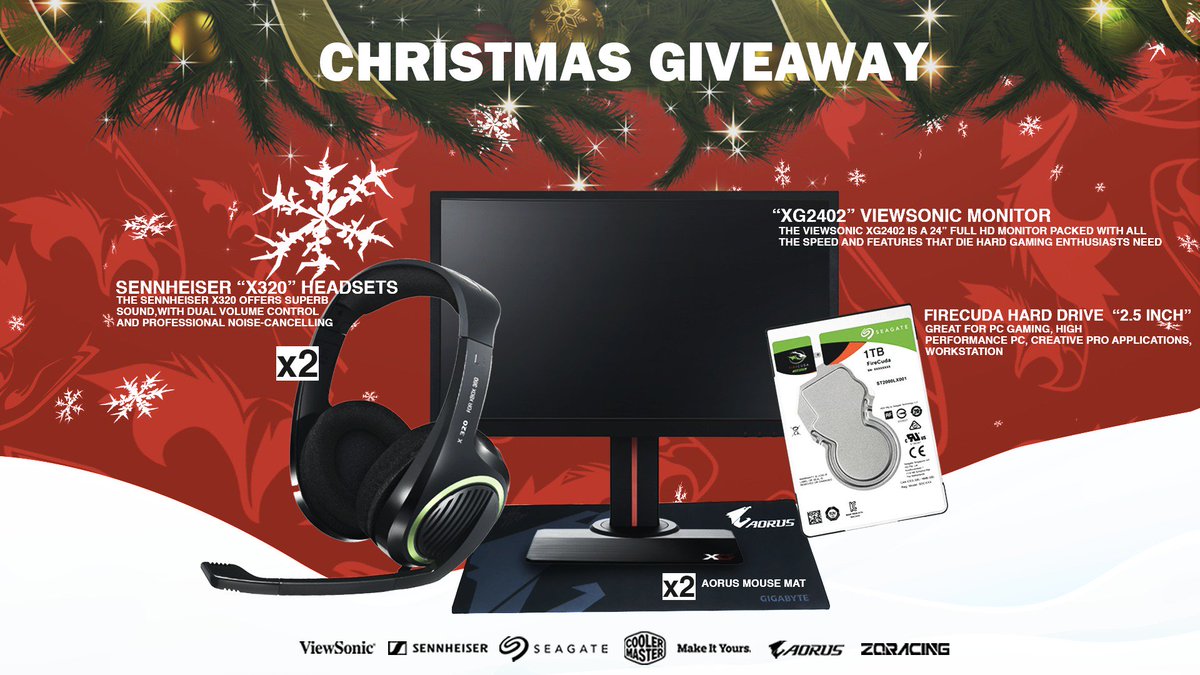 DarkSided's tweet photo. Santa worked with our sponsors to get some goodies to giveaway on Christmas Eve! 🎅

Special thanks to @ViewSonicANZ @SeagateANZ @AORUS_ANZ @SennheiserAU_NZ for the contribution! 🎁

 Two winners walk away with all of this, drawn on Jan 8th!

Enter here: https://t.co/90jVrhahwJ https://t.co/JCTtd0qZRt