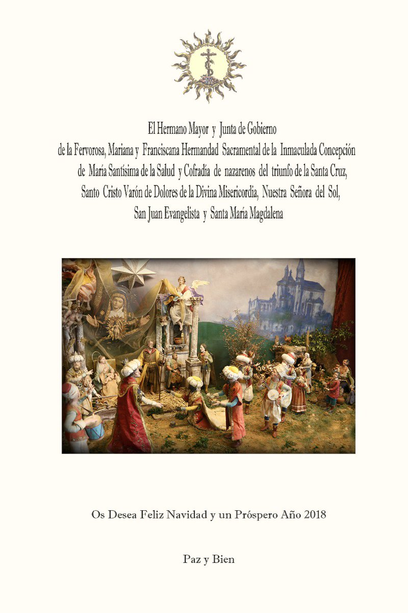 Que el Sol del mundo que está a punto de nacer os llene de alegría y bendiciones. ¡Feliz Navidad!