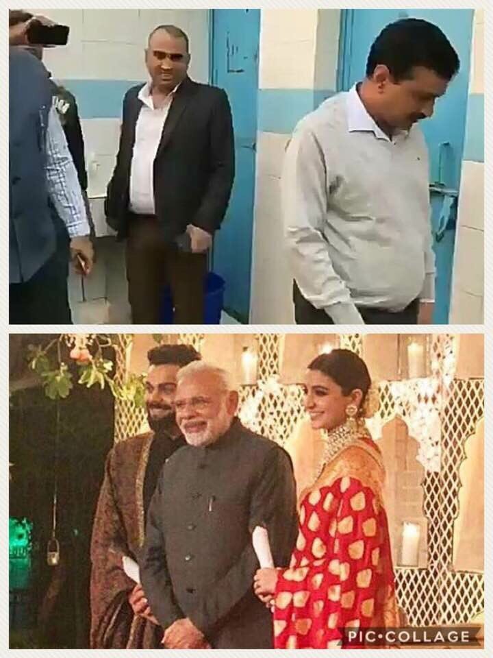 iSandeepBisht's tweet photo. While #InsecureModi was busy attending celebrity marriages, our own #DelhiKaCM @ArvindKejriwal was inspecting & reviewing Toilets Quality built for the Poors.. https://t.co/UsWzvNfmlN