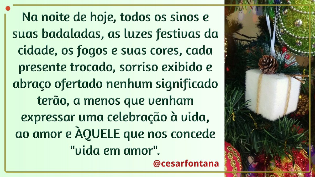Aos meus queridos seguidores:

QUE VOCÊS SAIBAM CAMINHAR EM FELICIDADE!

Um Natal de paz a todos! 🎄